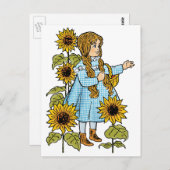  Tovenaar van Oz Fairy Tale Dorothy Sunflower Briefkaart (Voorkant / Achterkant)