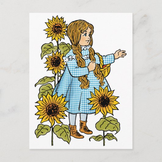  Tovenaar van Oz Fairy Tale Dorothy Sunflower Briefkaart (Voorkant)