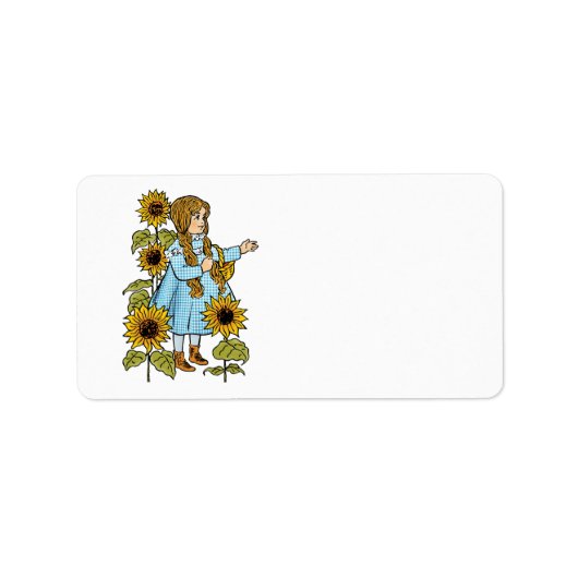  Tovenaar van Oz Fairy Tale Dorothy Sunflower Etiket (Voorkant)