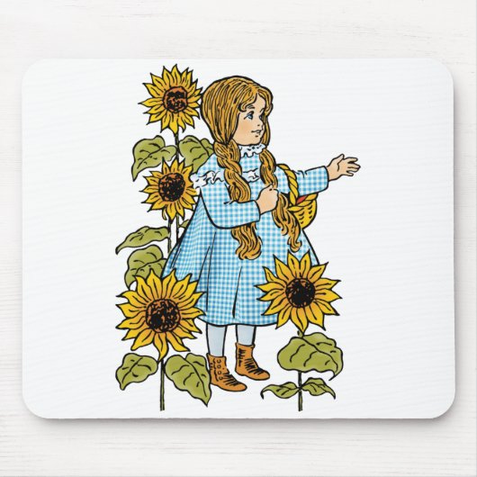  Tovenaar van Oz Fairy Tale Dorothy Sunflower Muismat (Voorkant)
