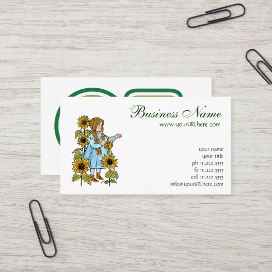  Tovenaar van Oz Fairy Tale Dorothy Sunflower Visitekaartje (Voorkant / Achterkant in situ)