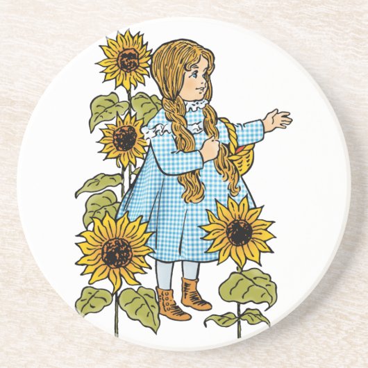  Tovenaar van Oz Fairy Tale Dorothy Sunflower Zandsteen Onderzetter (Voorkant)