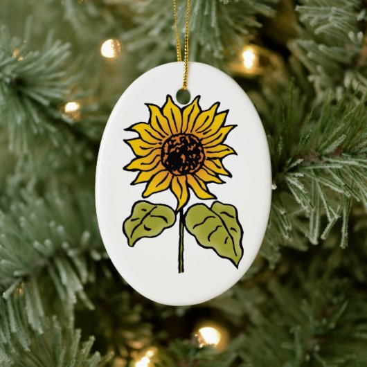 Tovenaar van Oz Fairy Tale Sunflower in Bloom Keramisch Ornament (Boom)
