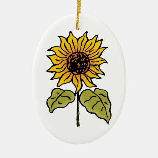  Tovenaar van Oz Fairy Tale Sunflower in Bloom Keramisch Ornament (Voorkant)