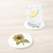  Tovenaar van Oz Fairy Tale Sunflower in Bloom Zandsteen Onderzetter (Zijkant)