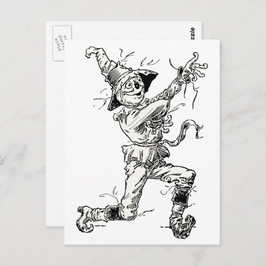  Tovenaar van Oz Fairy Tales, de Scarecrow Briefkaart (Voorkant / Achterkant)
