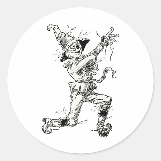  Tovenaar van Oz Fairy Tales, de Scarecrow Ronde Sticker (Voorkant)