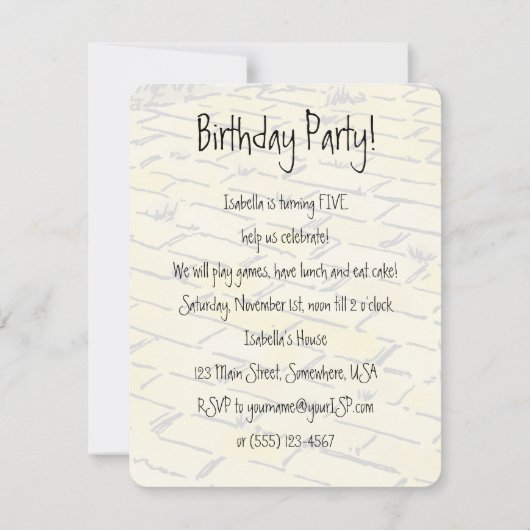 Tovenaar van Oz. Flying Monkey Party Kaart (Achterkant)