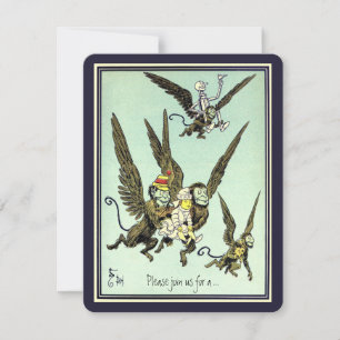 Tovenaar van Oz. Flying Monkey Party Kaart