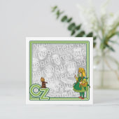 Tovenaar van Oz, Girl Birthday Party Invitation Kaart (Staand voorkant)