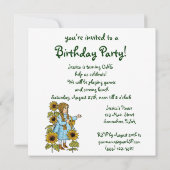 Tovenaar van Oz, Girl Birthday Party Invitation Kaart (Achterkant)