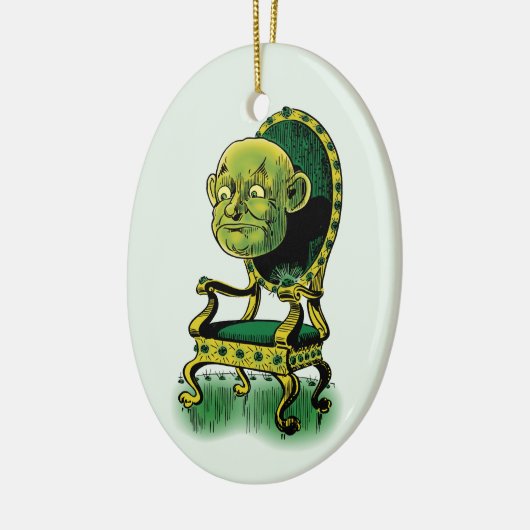 Tovenaar van Oz, Grumpy Wizard Emerald Throne Keramisch Ornament (Links)