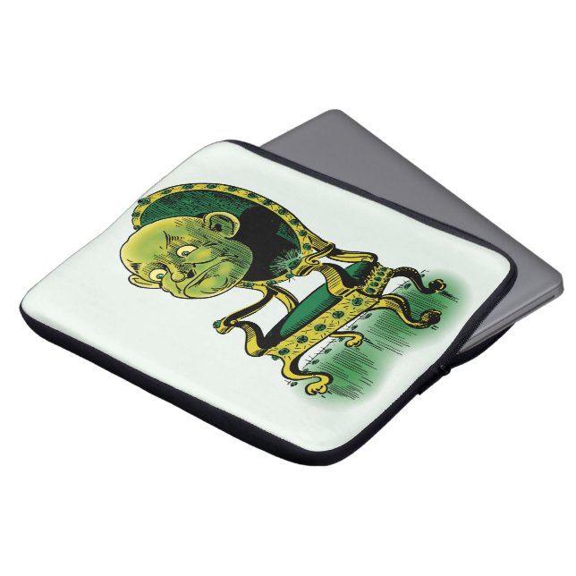  Tovenaar van Oz, Grumpy Wizard Emerald Throne Laptop Sleeve (Voorkant top)