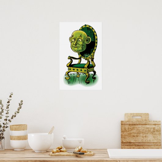  Tovenaar van Oz, Grumpy Wizard Emerald Throne Poster (Keuken)