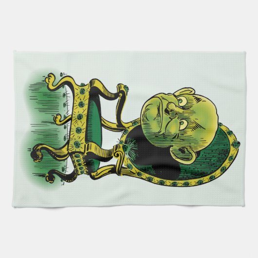 Tovenaar van Oz, Grumpy Wizard Emerald Throne Theedoek (Horizontaal)