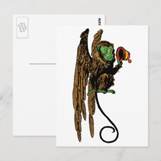  Tovenaar van Oz, het Kwaad Vliegende Monkey Pet Briefkaart (Voorkant / Achterkant)