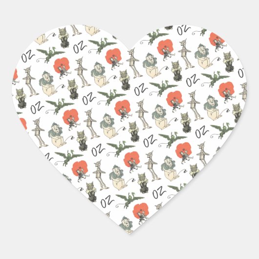 Tovenaar van Oz Karakters Hart Sticker (Voorkant)