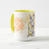 TOVENAAR VAN OZ KOFFIEBEEKER met de Blikken Man Mok (Voorkant links)