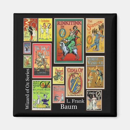Tovenaar van Oz L Frank Baum Collage Magnet (Voorkant)