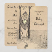  Tovenaar van Oz, laffe Lion Baby shower Kaart (Voorkant / Achterkant)