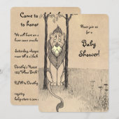  Tovenaar van Oz, laffe Lion Baby shower Kaart (Voorkant / Achterkant)