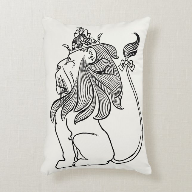  Tovenaar van Oz, laffe Lion met Kroon Accent Kussen (Voorkant(Verticaal))