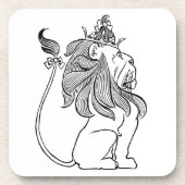 Tovenaar van Oz, laffe Lion met Kroon Bier Onderzetter (Voorkant)