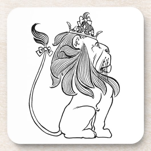  Tovenaar van Oz, laffe Lion met Kroon Bier Onderzetter (Voorkant)