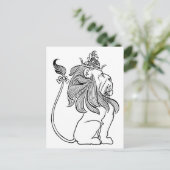Tovenaar van Oz, laffe Lion met Kroon Briefkaart (Staand voorkant)