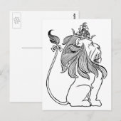 Tovenaar van Oz, laffe Lion met Kroon Briefkaart (Voorkant / Achterkant)