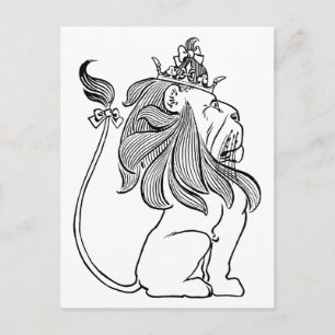  Tovenaar van Oz, laffe Lion met Kroon Briefkaart