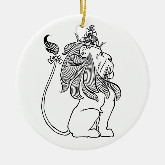  Tovenaar van Oz, laffe Lion met Kroon Keramisch Ornament (Voorkant)