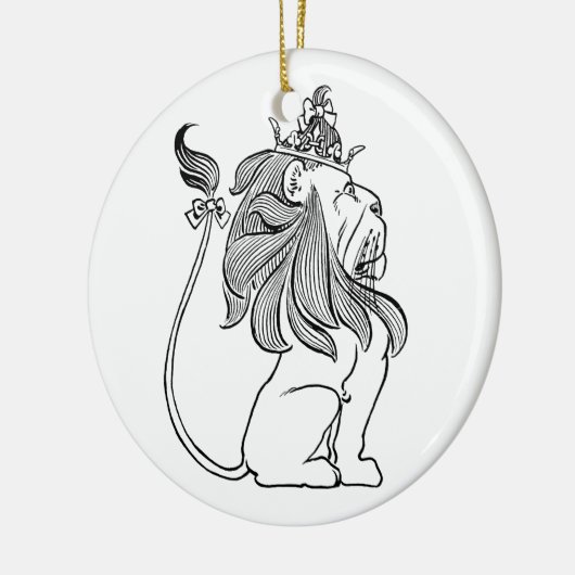  Tovenaar van Oz, laffe Lion met Kroon Keramisch Ornament (Links)