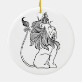Tovenaar van Oz, laffe Lion met Kroon Keramisch Ornament (Achterkant)