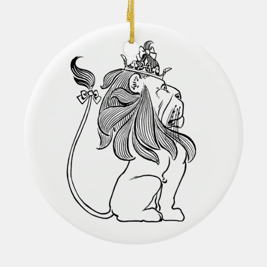  Tovenaar van Oz, laffe Lion met Kroon Keramisch Ornament (Achterkant)