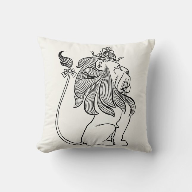  Tovenaar van Oz, laffe Lion met Kroon Kussen (Voorkant)