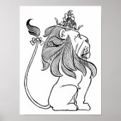  Tovenaar van Oz, laffe Lion met Kroon Poster (Voorkant)