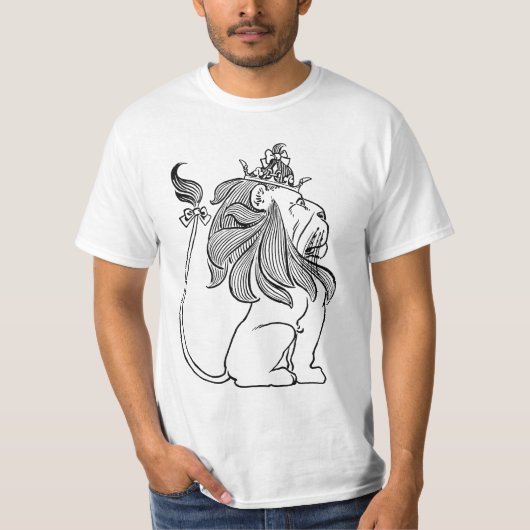 Tovenaar van Oz, laffe Lion met Kroon T-shirt (Voorkant)