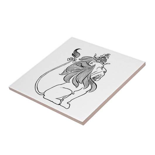  Tovenaar van Oz, laffe Lion met Kroon Tegeltje (Zijkant)