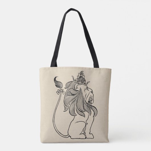  Tovenaar van Oz, laffe Lion met Kroon Tote Bag (Achterkant)