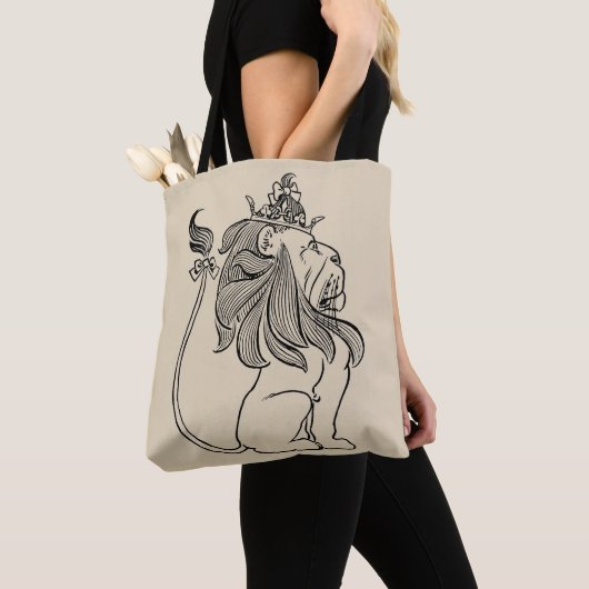 Tovenaar van Oz, laffe Lion met Kroon Tote Bag (Dichtbij)
