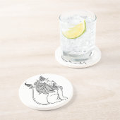 Tovenaar van Oz, laffe Lion met Kroon Zandsteen Onderzetter (Zijkant)