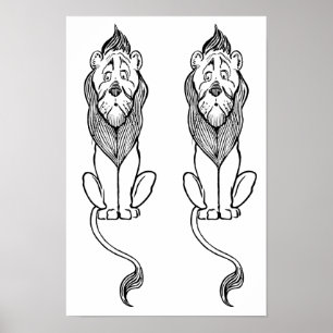  Tovenaar van Oz, laffe Lion Poster
