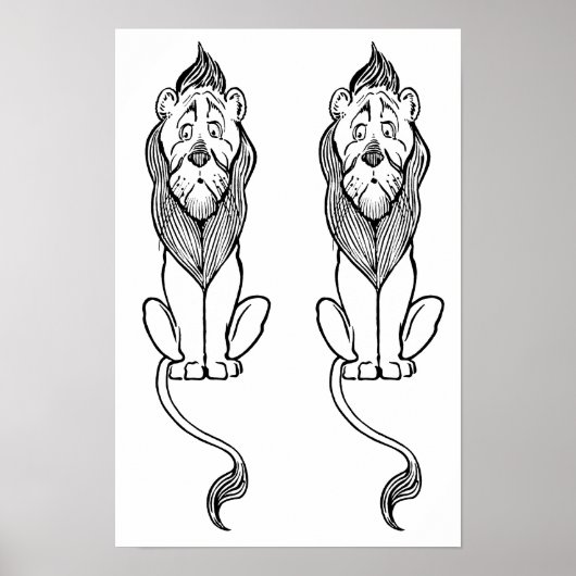  Tovenaar van Oz, laffe Lion Poster (Voorkant)