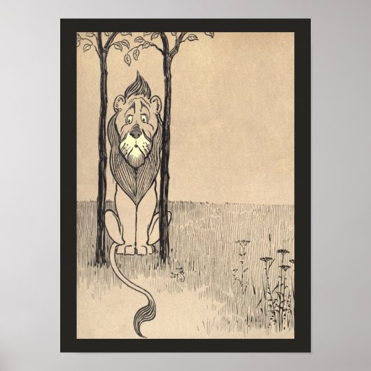 Tovenaar van Oz, laffe Lion Poster (Voorkant)