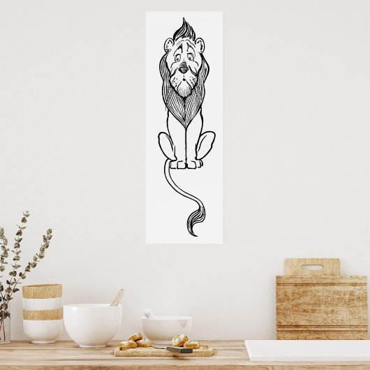  Tovenaar van Oz, laffe Lion Poster (Keuken)