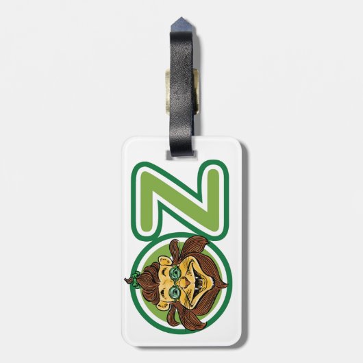  tovenaar van Oz, leeuw in de letter O Bagagelabel (Achterkant verticaal)