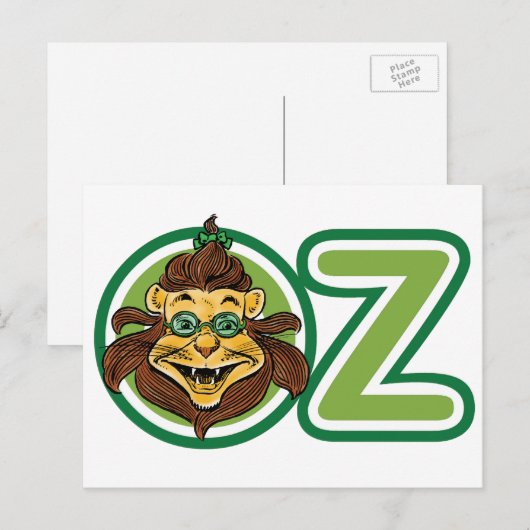  tovenaar van Oz, leeuw in de letter O Briefkaart (Voorkant / Achterkant)