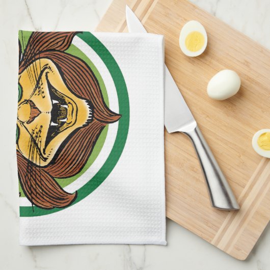  tovenaar van Oz, leeuw in de letter O Theedoek (Quarter Fold)