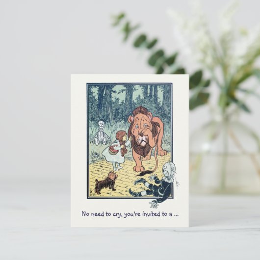  Tovenaar van Oz, Lion Boy Birthday Party Kaart (Staand voorkant)